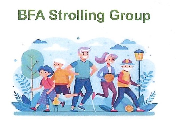 Cartoon depicting people from all age groups walking together